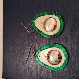 Green Gold Avocado Earrings